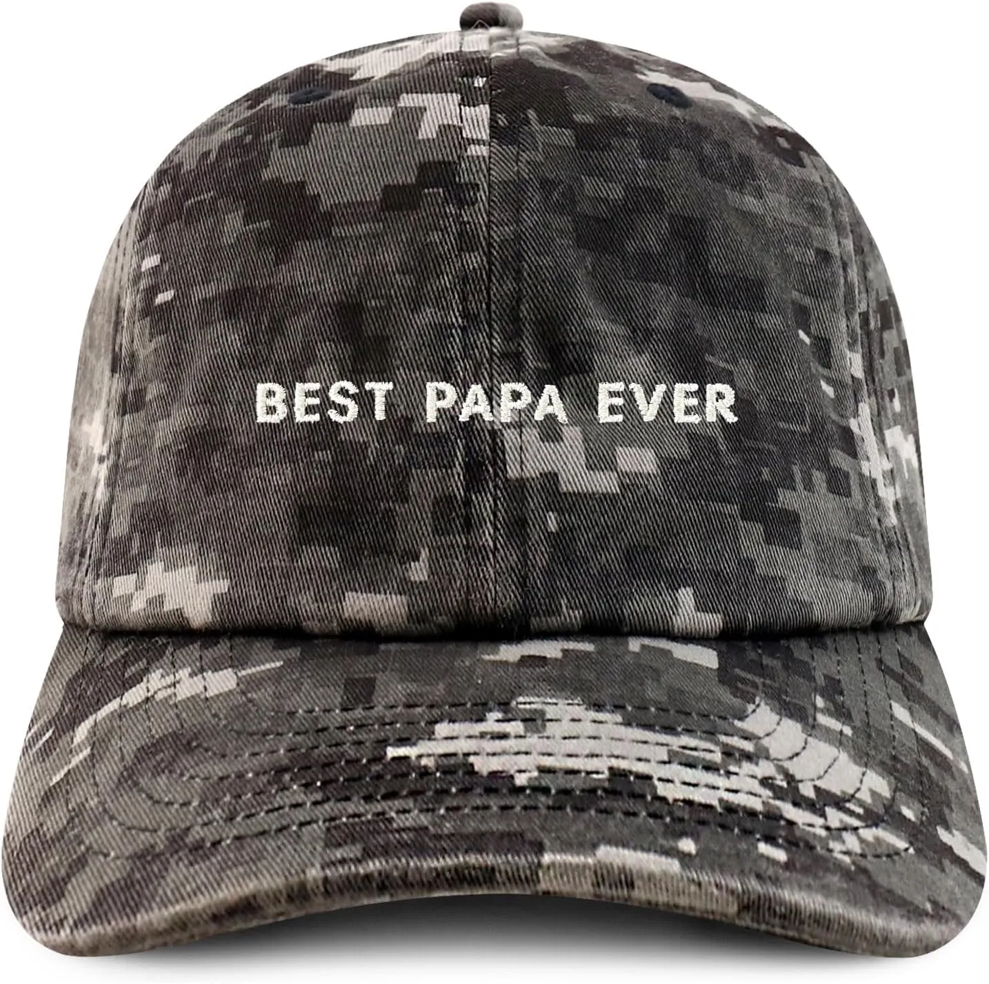 Trendy Apparel Shop Best Papa Ever One Line Embroidered Soft Crown 100% Brushed Cotton Cap