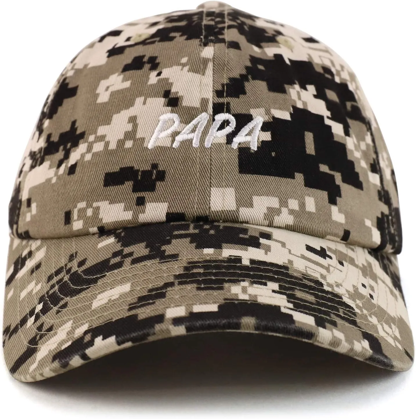 Trendy Apparel Shop Papa Embroidered Soft Crown 100% Brushed Cotton Cap