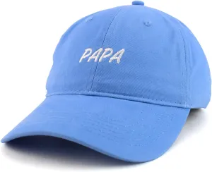 Trendy Apparel Shop Papa Embroidered Soft Crown 100% Brushed Cotton Cap