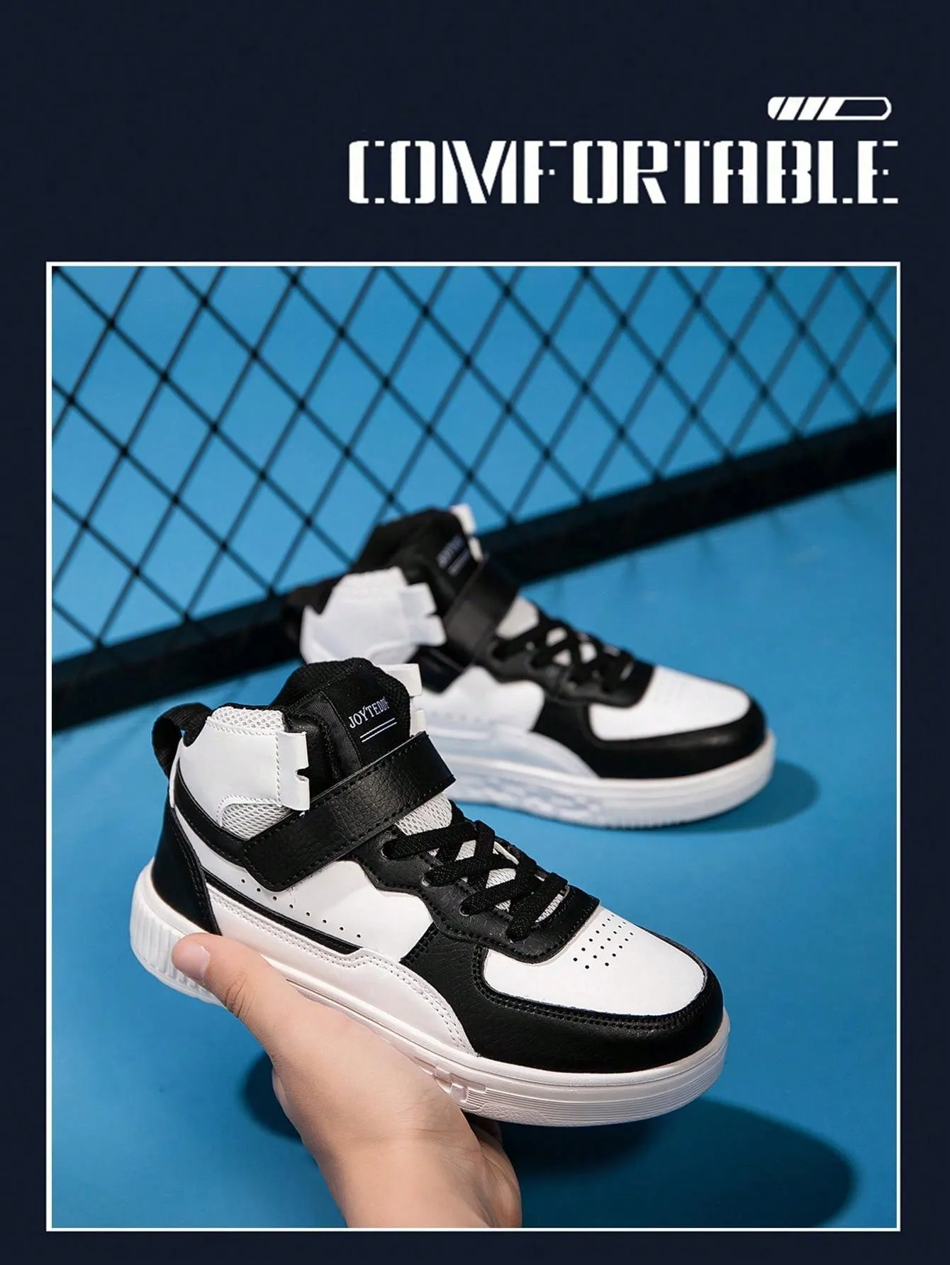 Trendy High-Top Sports Sneakers for Kids - Lightweight, Breathable & Slip-On