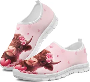 Trendy Print Womens Shoes Slip-on Walking Shoes Sneakers Breathable Mesh Casual Footwear
