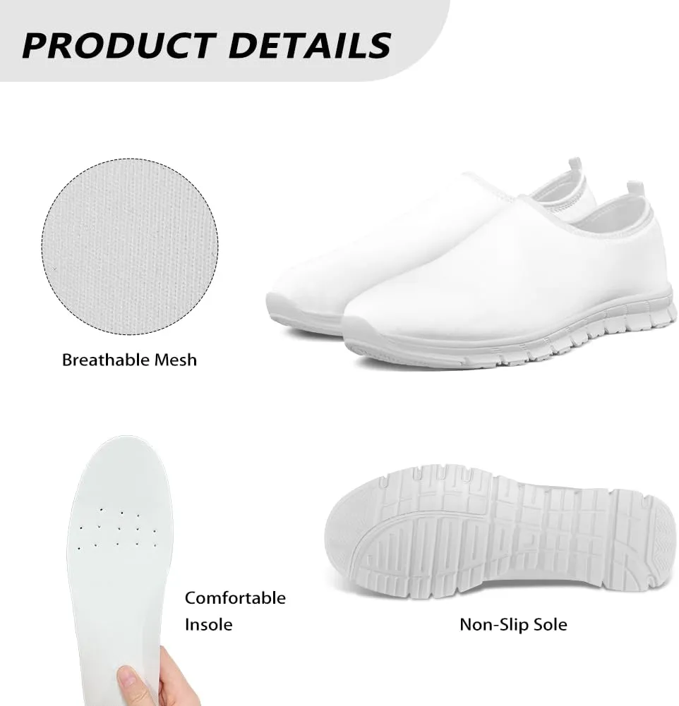 Trendy Print Womens Shoes Slip-on Walking Shoes Sneakers Breathable Mesh Casual Footwear