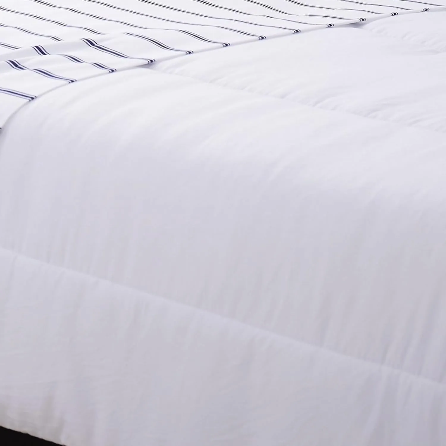 Truly Soft Everyday Truly Soft - Full Microfiber Sheet   Pillowcase Set - Ticking Stripe Collection - White/Navy,Navy/White,SS3864WNFU-4700