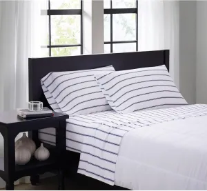 Truly Soft Everyday Truly Soft - Full Microfiber Sheet   Pillowcase Set - Ticking Stripe Collection - White/Navy,Navy/White,SS3864WNFU-4700