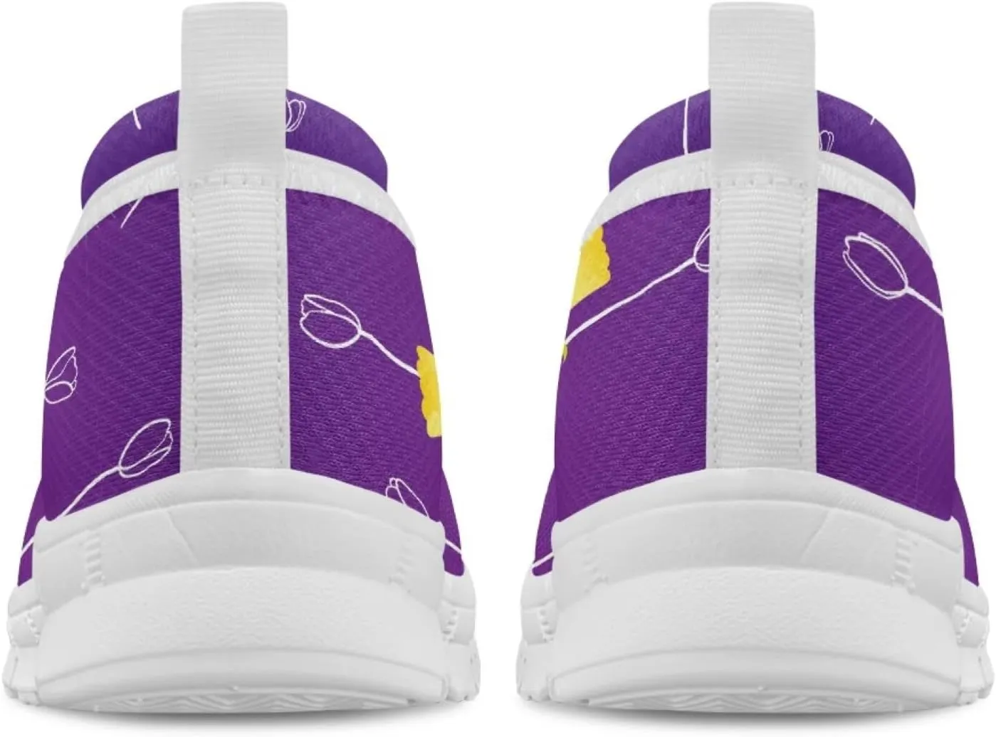 Tulips Slip On Walking Shoes for Women Hands Free Sneakers Lightweight Non Slip Workout Gym Nurse Shoes