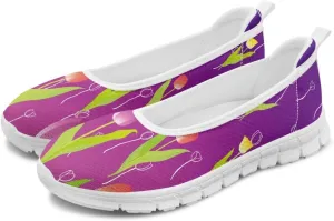 Tulips Slip On Walking Shoes for Women Hands Free Sneakers Lightweight Non Slip Workout Gym Nurse Shoes