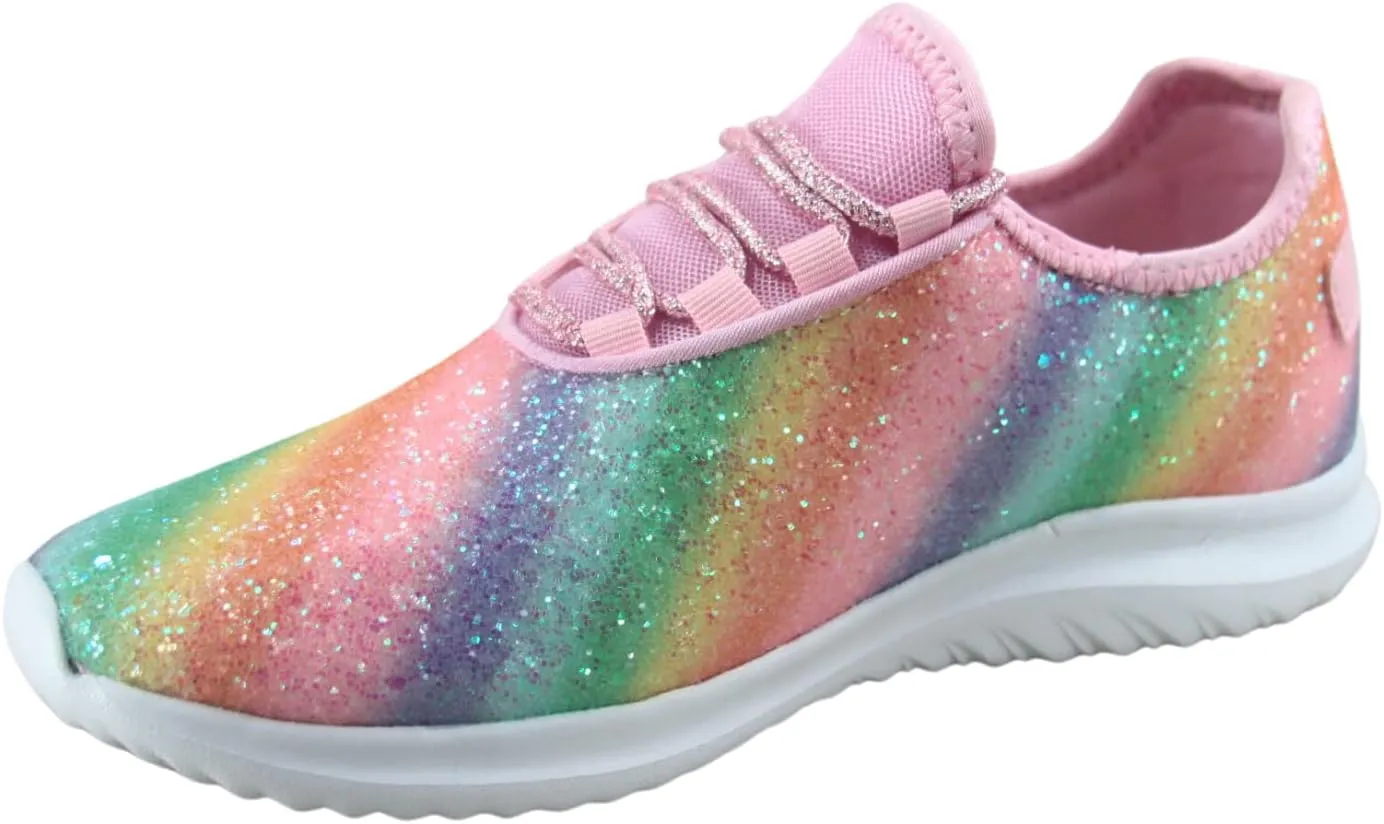 TZ Lotus-08 Women's Comfort Slip On Fashion Color Glitter Walking Runing Flat Heel Sneakers Shoes