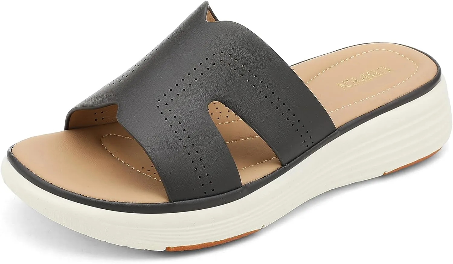 UBFEN Womens Platform Sandals Comfortable Walking Slide Soft Cushioning Footbed Casual Dressy Wedge Sandals