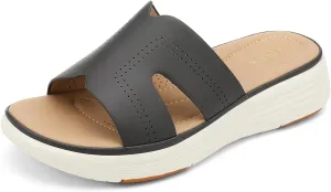 UBFEN Womens Platform Sandals Comfortable Walking Slide Soft Cushioning Footbed Casual Dressy Wedge Sandals