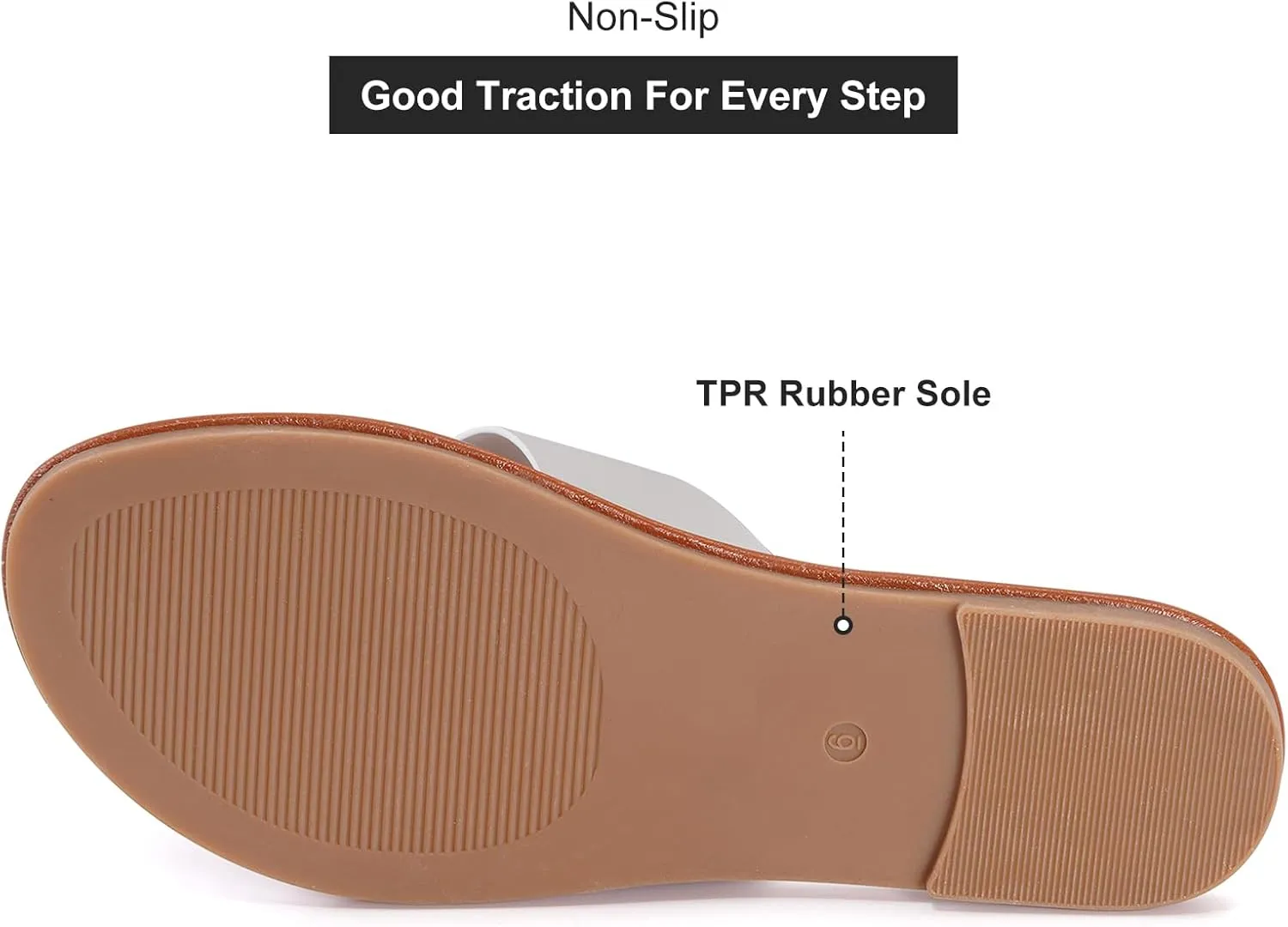 UBXRIN Womens Minimalist Memory Foam Comfortable Slide Sandals Summer Casual Soft Leather Flat Slippers
