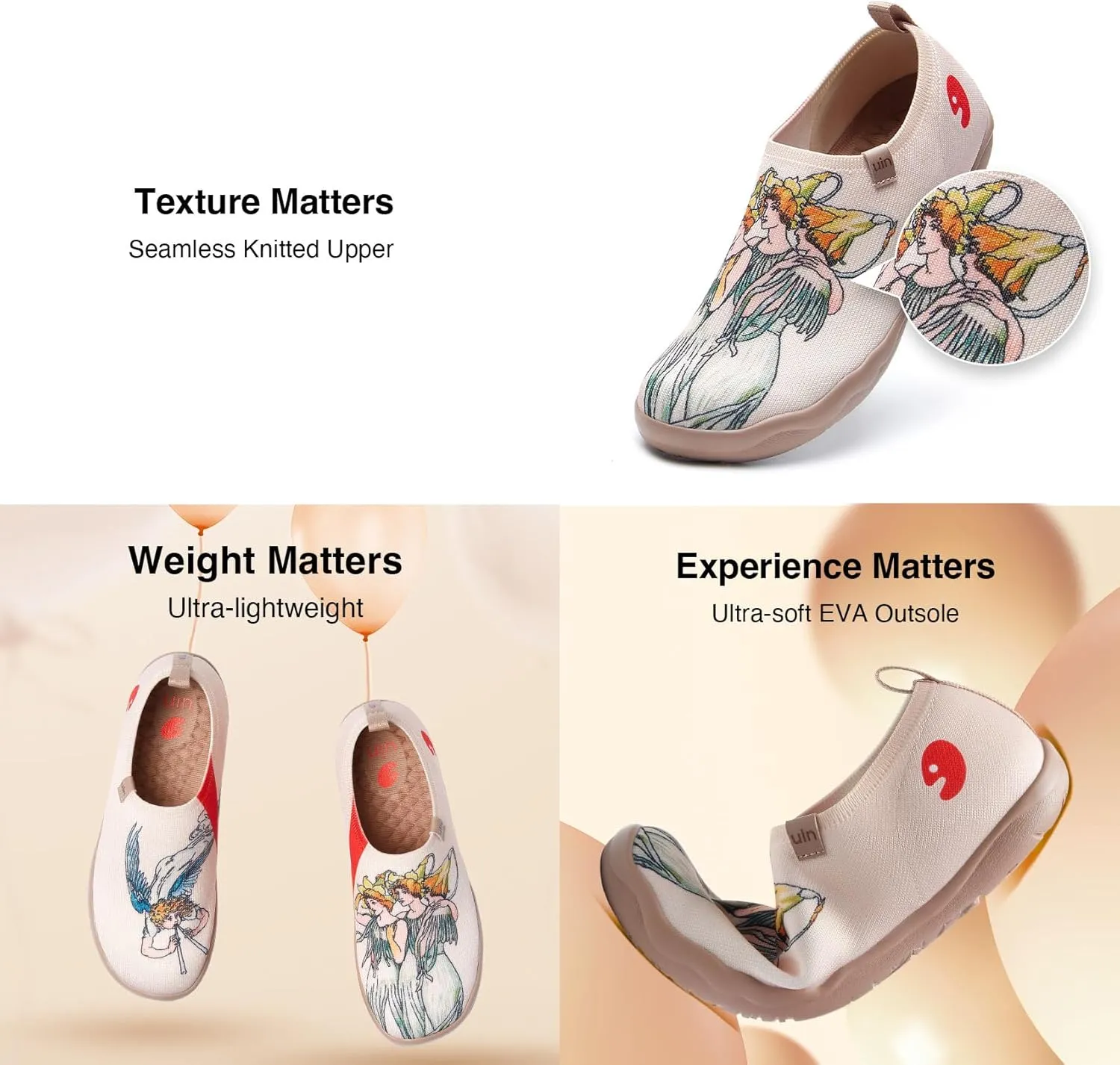 UIN Art Master Women's Art Travel Shoes Slip On Loafers Comfort Lightweight Fashion Sneaker