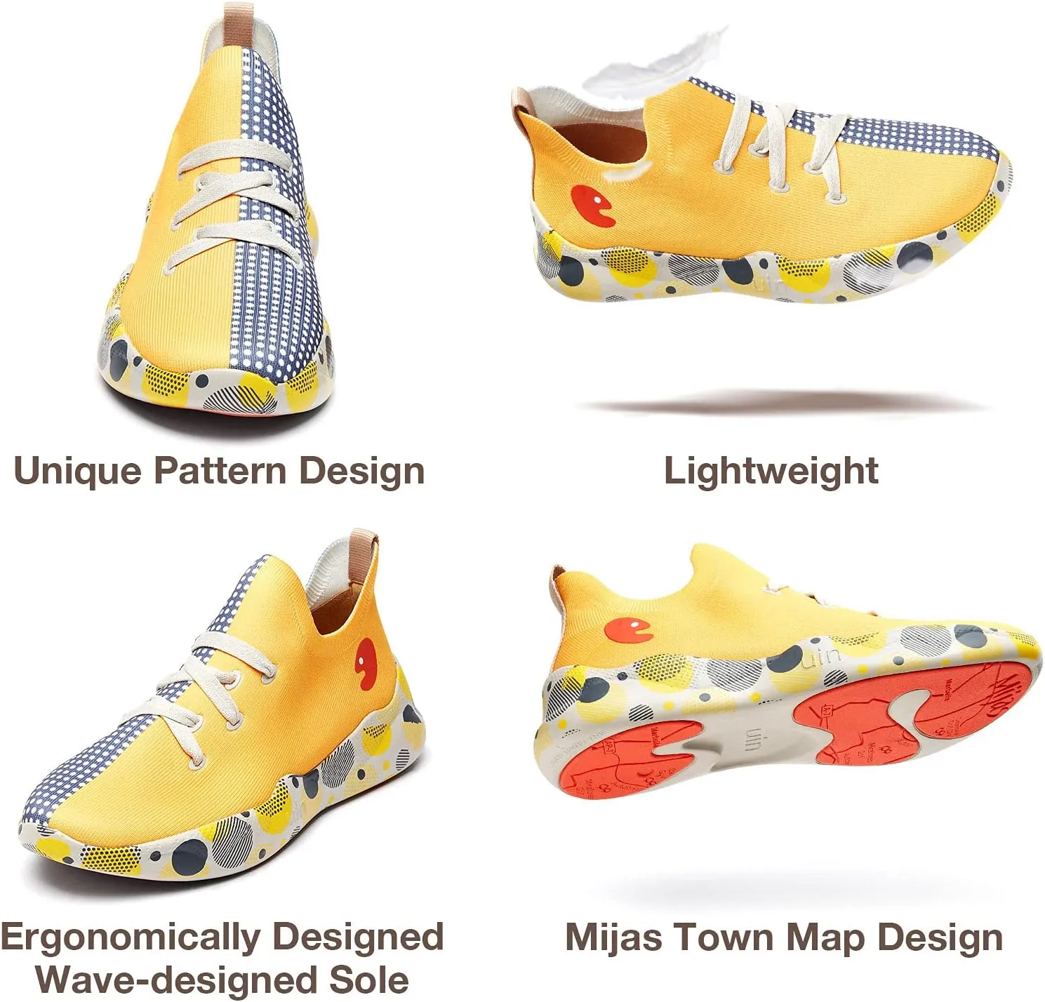 UIN Men's Fashion Sneakers Lightweight Walking Casual Slip Ons Comfortable Art Painted Athletic Travel Shoes Mijas Eye of Exploration