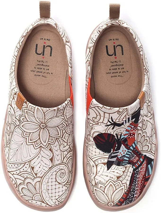 UIN Women's Art Travel Slip-On Shoes Casual Lightweight Breathable Flats Comfortable Loafers