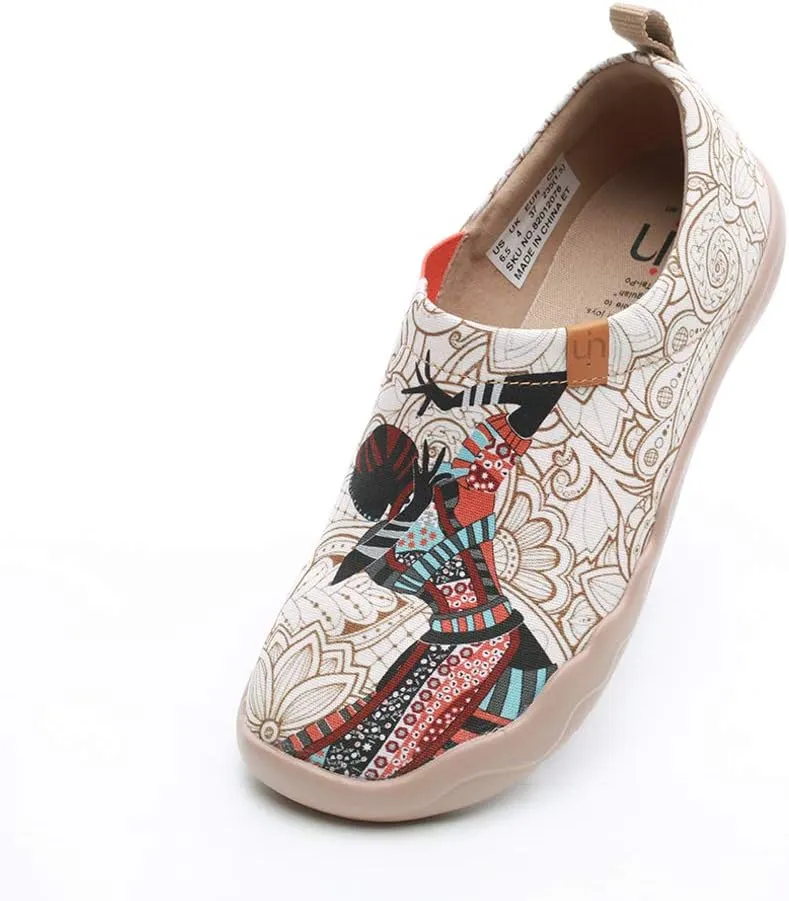 UIN Women's Art Travel Slip-On Shoes Casual Lightweight Breathable Flats Comfortable Loafers