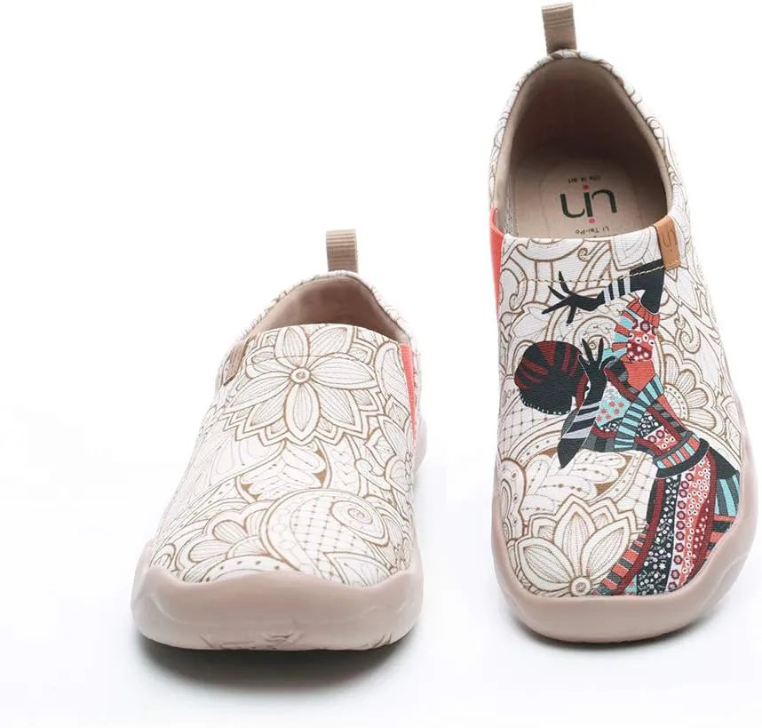 UIN Women's Art Travel Slip-On Shoes Casual Lightweight Breathable Flats Comfortable Loafers