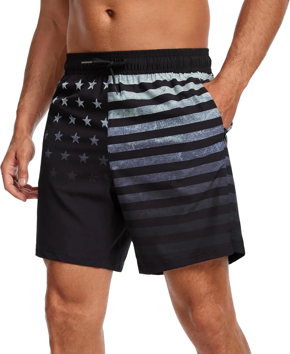 Ultrafun Mens Swim Trunks with Compression Liner 7 Inch Inseam Quick Dry 2 in 1 Swimming Board Shorts Swimsuit for Men
