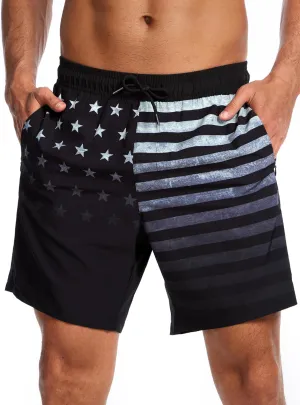 Ultrafun Mens Swim Trunks with Compression Liner 7 Inch Inseam Quick Dry 2 in 1 Swimming Board Shorts Swimsuit for Men