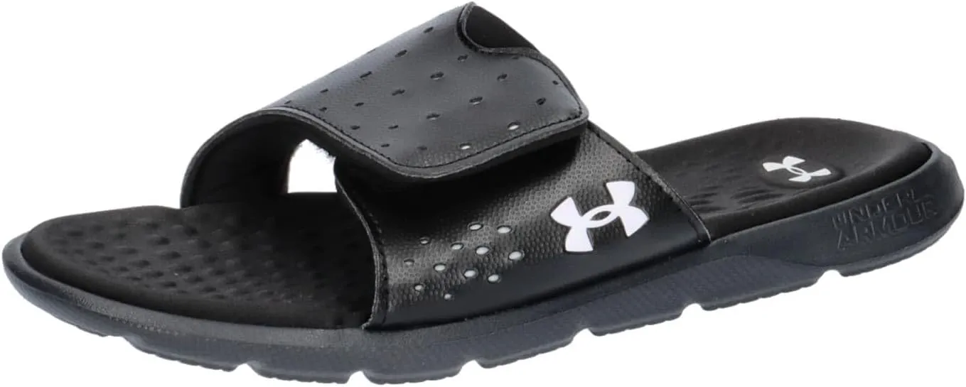 Under Armour Women's Ignite Pro Slide, (001) Black/Black/White, 6, US