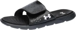 Under Armour Women's Ignite Pro Slide, (001) Black/Black/White, 6, US