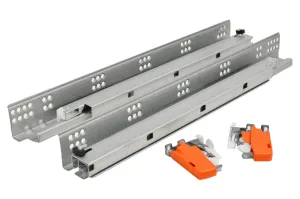 Undermount Drawer Slide 75 lb Soft Closing Full Tandem with 2 Zinc Triggers - 6 Pairs