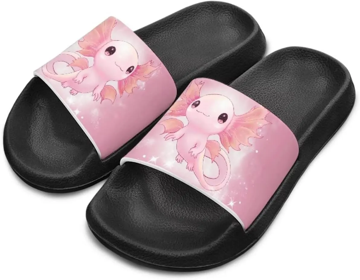 UNICEU Cute Animal Print House Slippers for Kids Comfortable Slip On Shower Shoes Lightweight Non-Slip Slides Sandals