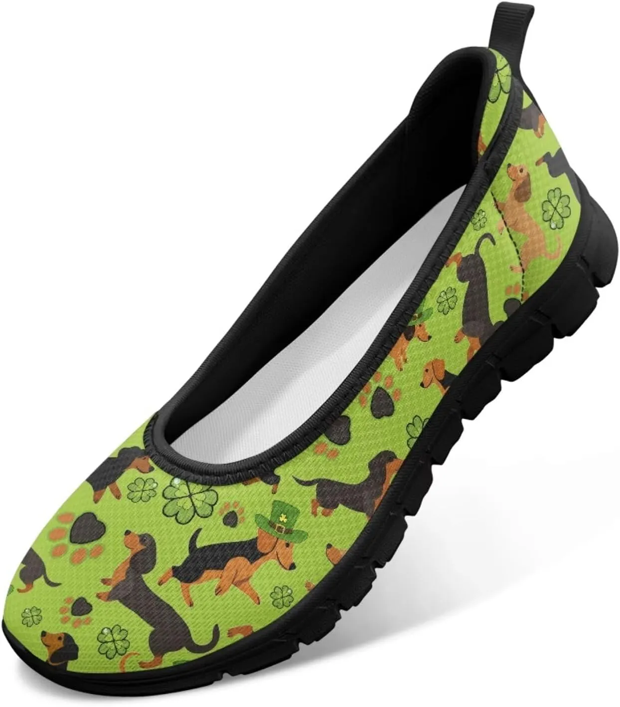 UNICEU St Patrick's Day Slip On Shoes for Women Breathable Low Top Casual Flats Non-Slip Fashion Running Sneakers