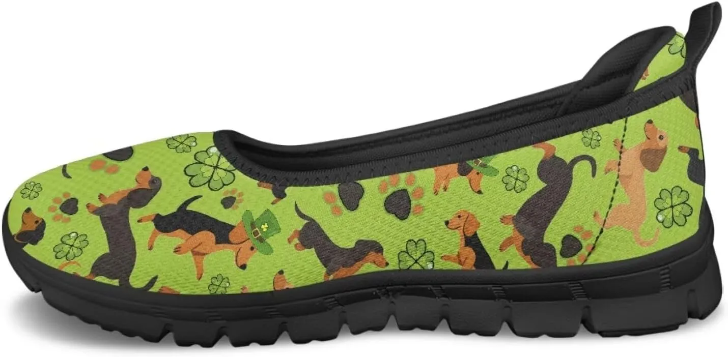 UNICEU St Patrick's Day Slip On Shoes for Women Breathable Low Top Casual Flats Non-Slip Fashion Running Sneakers