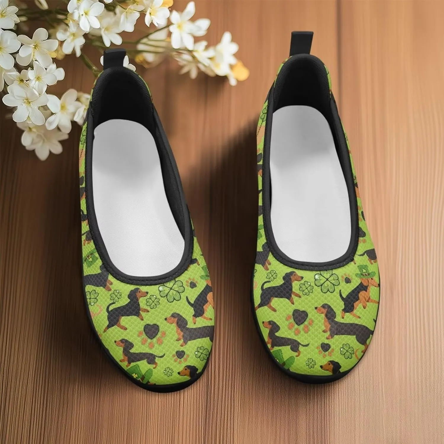 UNICEU St Patrick's Day Slip On Shoes for Women Breathable Low Top Casual Flats Non-Slip Fashion Running Sneakers