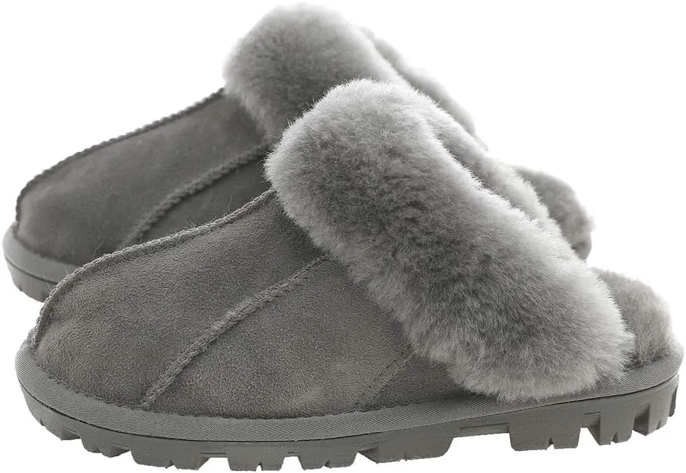 Unisex Sheepskin Wool Fur Leather Women's Slippers hanada Slide