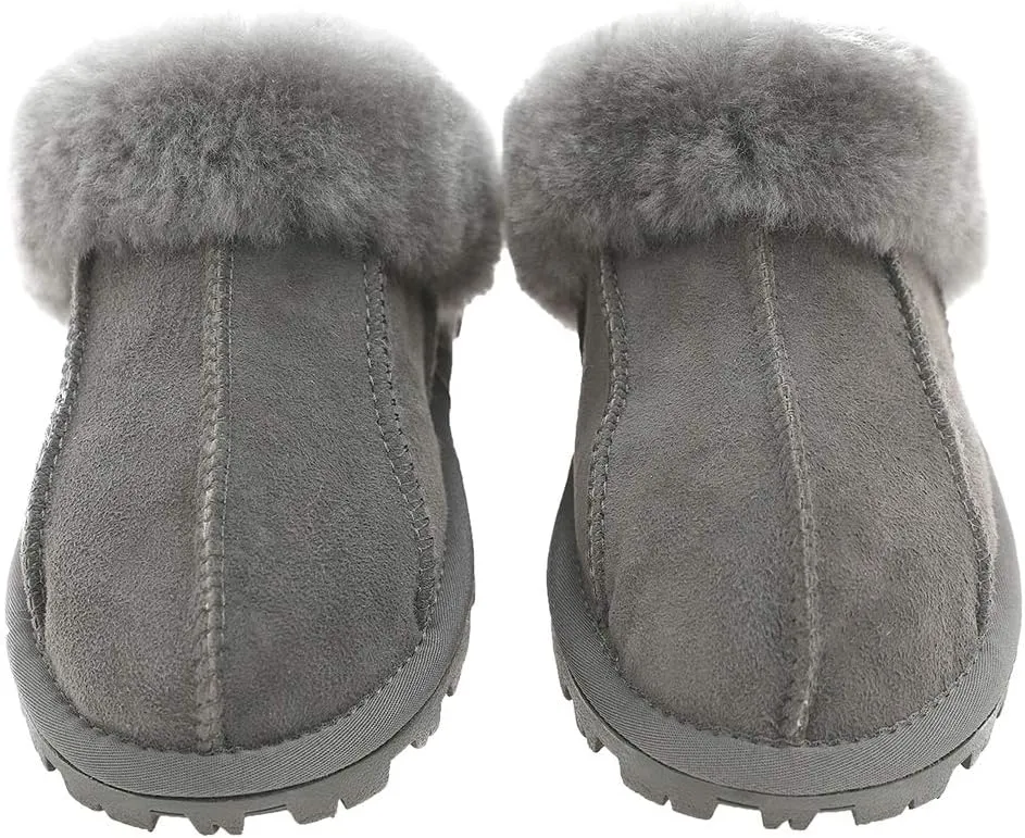 Unisex Sheepskin Wool Fur Leather Women's Slippers hanada Slide