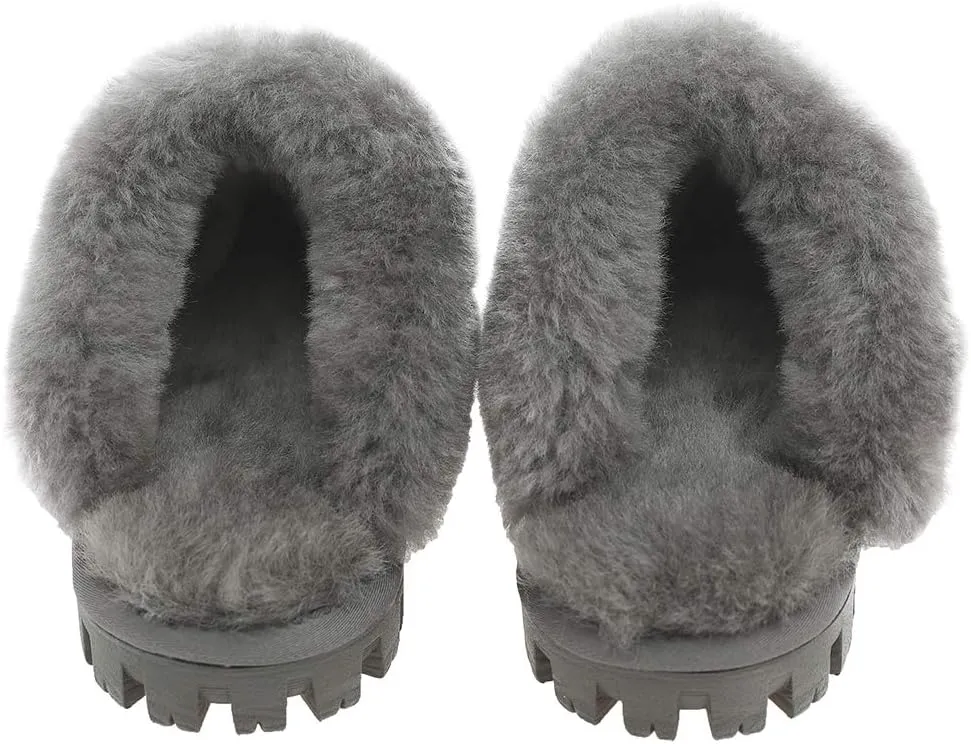 Unisex Sheepskin Wool Fur Leather Women's Slippers hanada Slide
