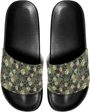 Unisex Slide Sandals with Soft Footbed Comfort Slides for Women and Men, Slide Sandals Leather Size 6-13.5