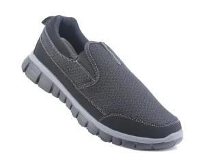 Unisex Super Lightweight Memory Foam Slip On Elasticated Breathable Black Mesh Casual Sneaker Pumps Trainers