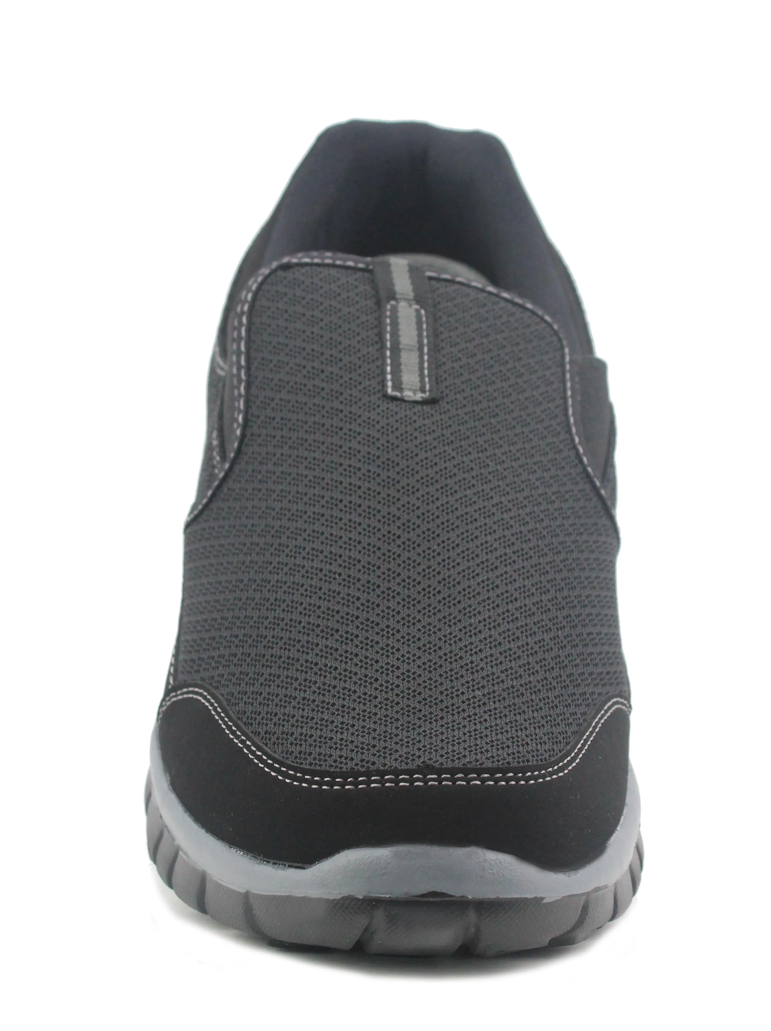 Unisex Super Lightweight Memory Foam Slip On Elasticated Breathable Black Mesh Casual Sneaker Pumps Trainers