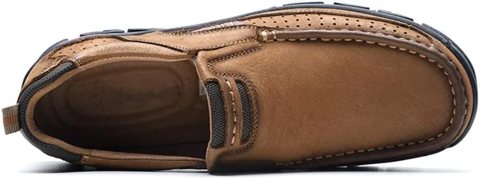UPIShi Mens Slip-On Loafers Leather Breathable Casual Lightweight Shoes