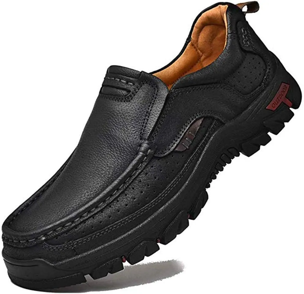 UPIShi Mens Slip-On Loafers Leather Breathable Casual Lightweight Shoes
