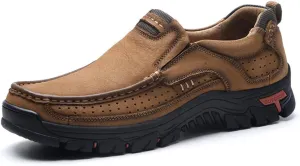 UPIShi Mens Slip-On Loafers Leather Breathable Casual Lightweight Shoes