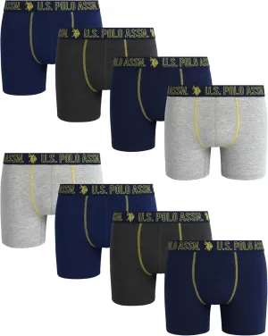 U.S. Polo Assn. Men's Underwear - Performance Stretch Boxer Briefs with Comfort Pouch (8 Pack)