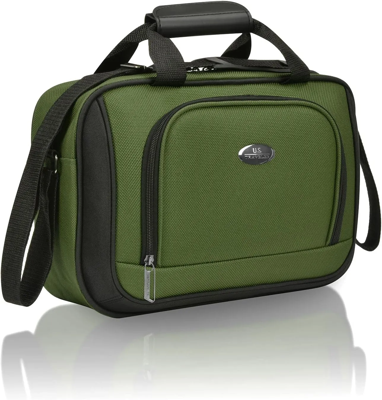 U.S. Traveler Lightweight Rolling 20" Carry On Luggage Softside Suitcase, Green, 4 Wheel