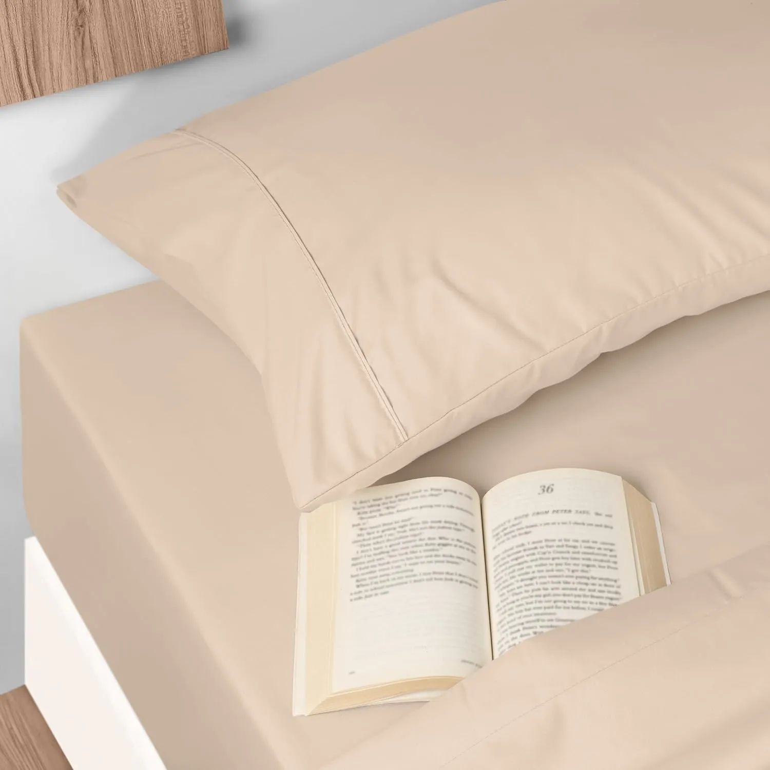 Utopia Bedding Queen Sheet Set - Brushed Microfiber - Soft Bed Sheets for Queen Size Bed Set - Includes 1 Fitted, 1 Flat, & 2 Pillow Cases - Deep Pocket (Beige)