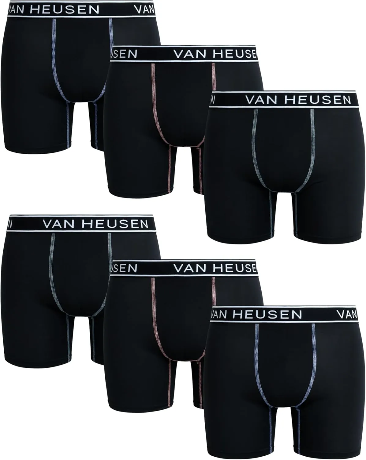 Van Heusen Men's Boxer Briefs - 6 Pack Sport Soft Performance Moisture Wicking Boxers - Breathable Underwear for Men (S-XL)