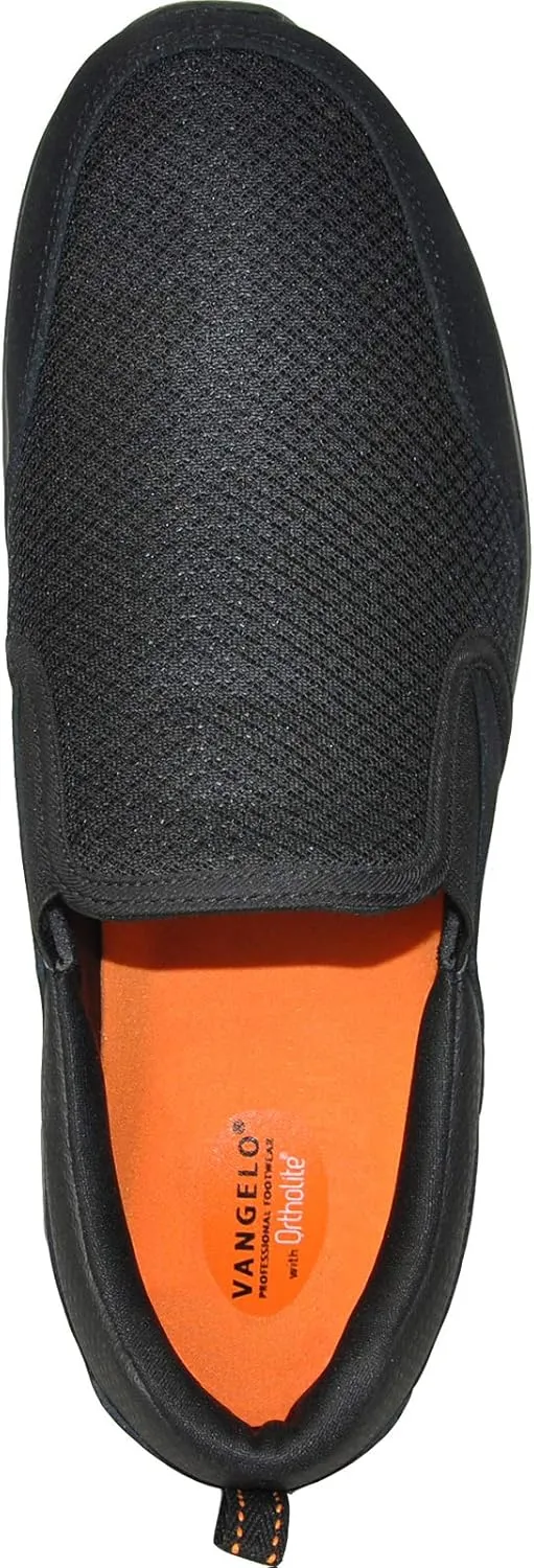 VANGELO Professional Slip Resistant Men Work Sneaker Shoe for Food Service Health Care Nurse Nick and Jimmy Black
