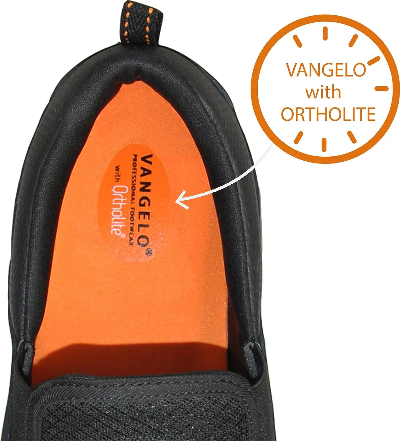 VANGELO Professional Slip Resistant Men Work Sneaker Shoe for Food Service Health Care Nurse Nick and Jimmy Black