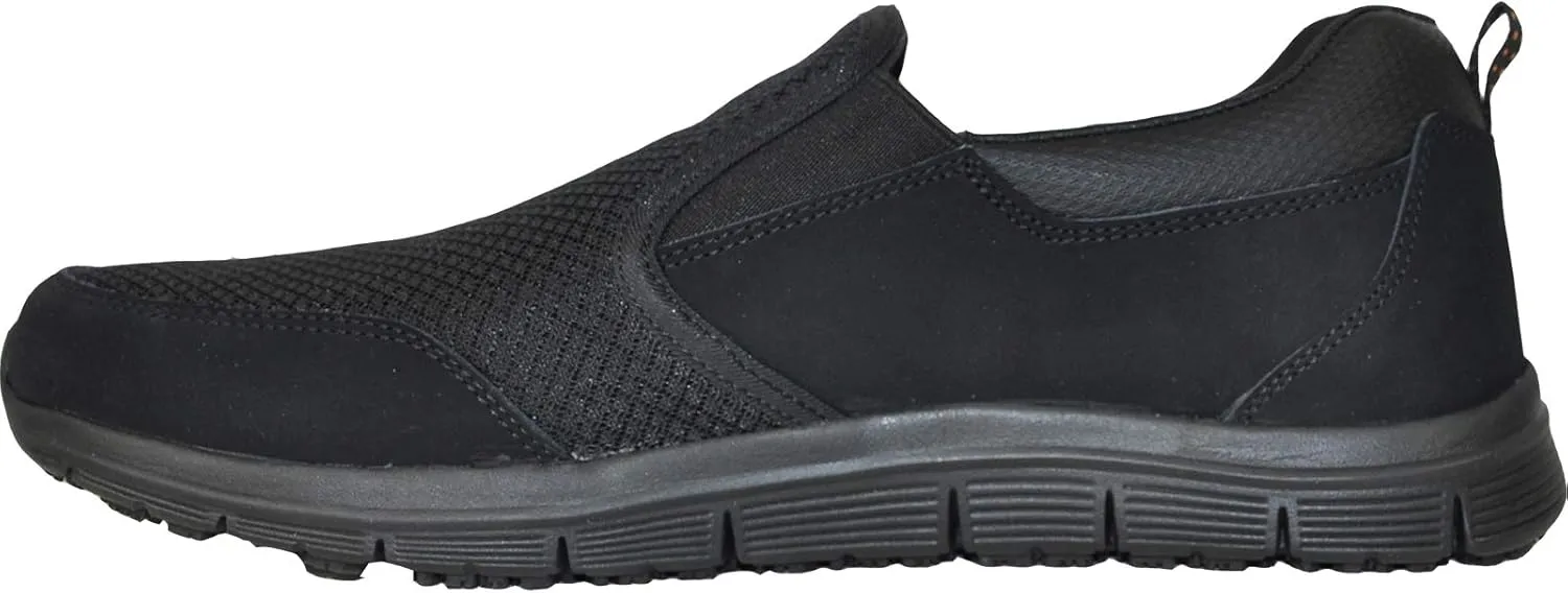 VANGELO Professional Slip Resistant Men Work Sneaker Shoe for Food Service Health Care Nurse Nick and Jimmy Black