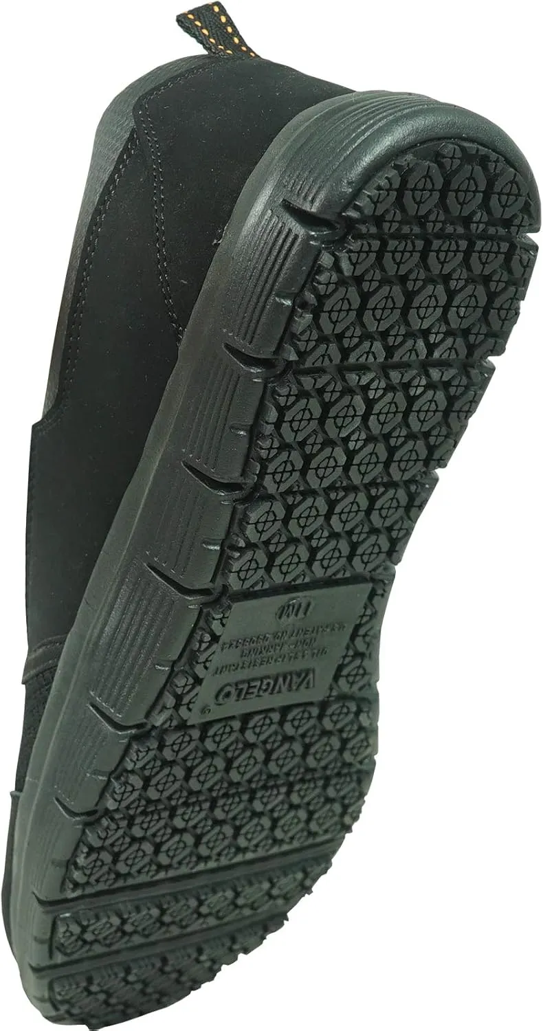 VANGELO Professional Slip Resistant Men Work Sneaker Shoe for Food Service Health Care Nurse Nick and Jimmy Black