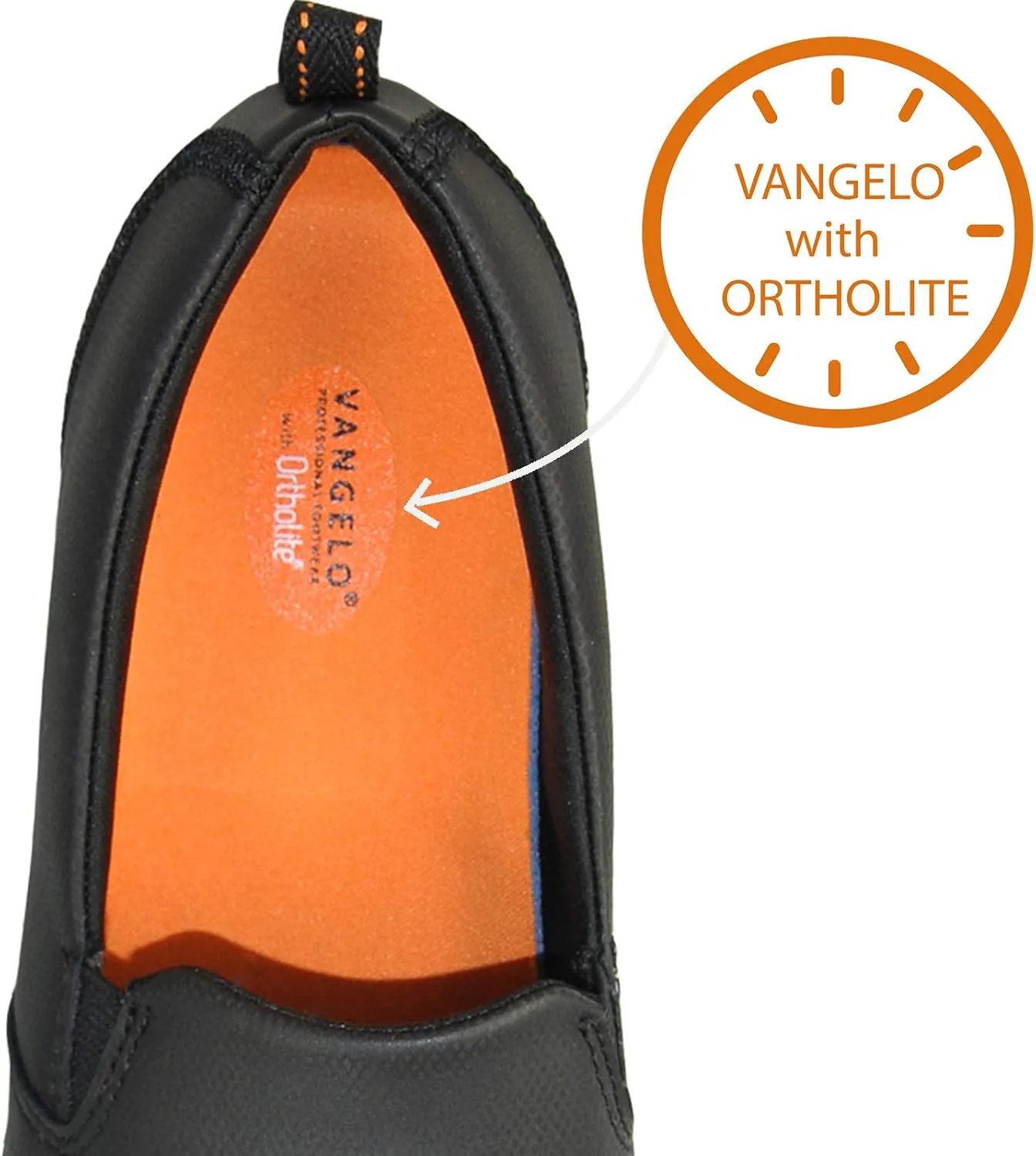 VANGELO Women Professional Slip Resistant Work Sneaker Shoe for Food Service Health Care Nurse AVA and ARIA Black