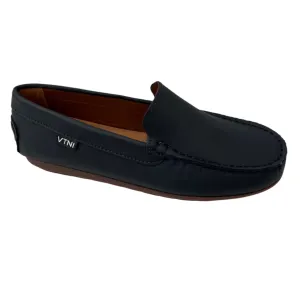 VENETTINI GORDY BOYS BLACK GUM LEATHER SLIP ON LOAFER