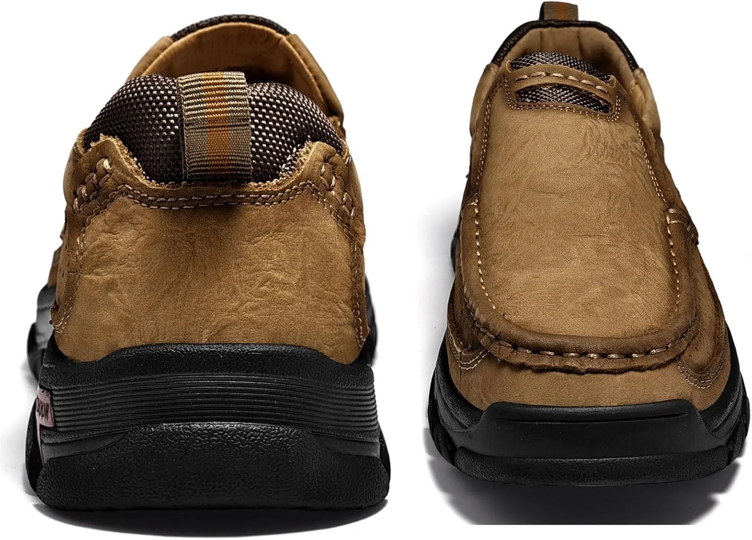 Venshine Mens Walking Shoes Leather Lightweight Breathable Casual Slip On Loafers