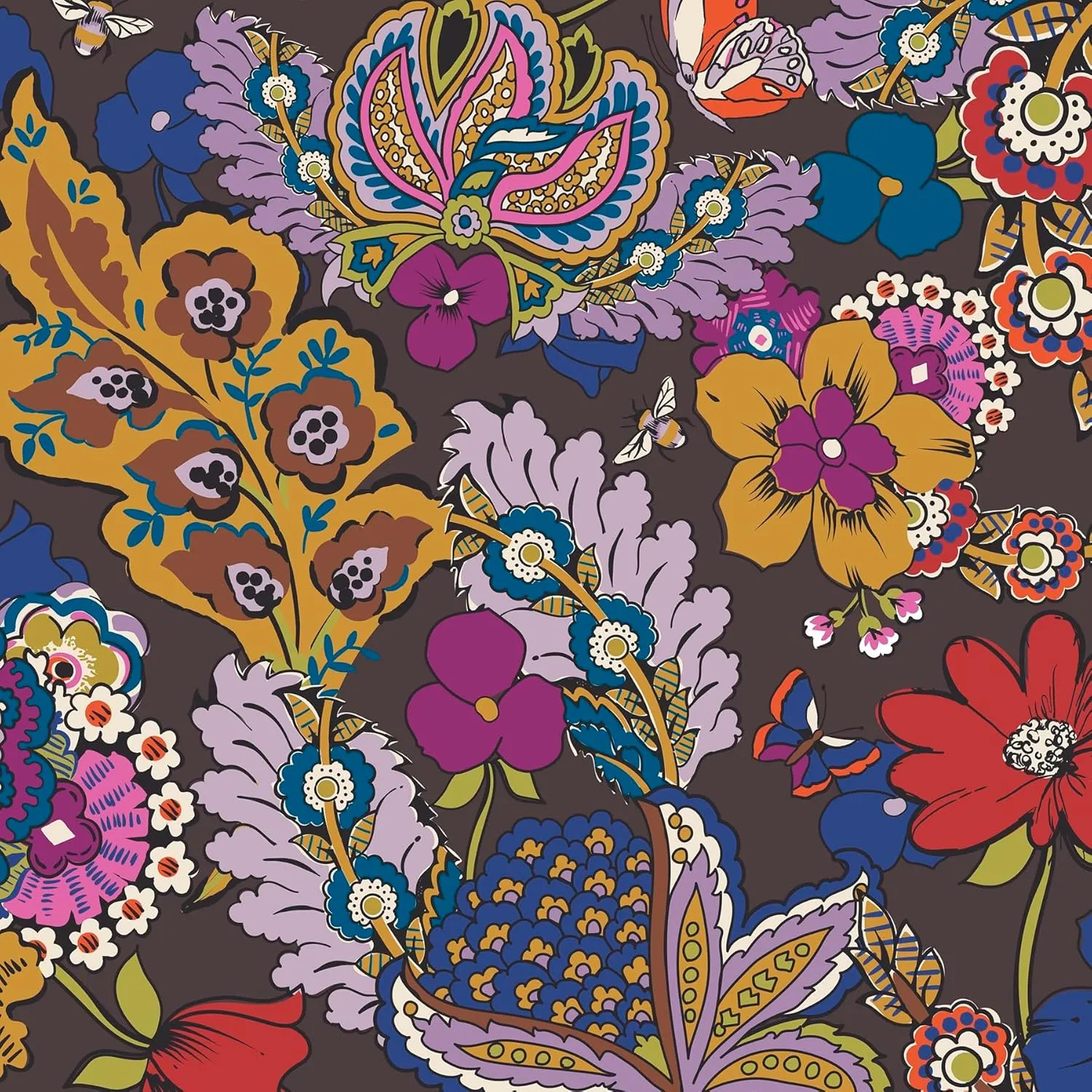 Vera Bradley Premium Cotton Lay Flat Travel Organizer, Colorful Bouquet