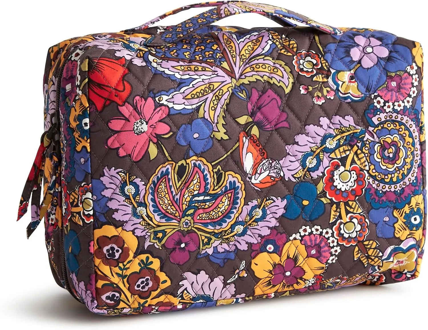 Vera Bradley Premium Cotton Lay Flat Travel Organizer, Colorful Bouquet
